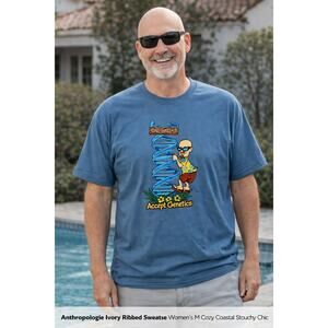 Bald Daddy’s Funny Graphic Tee Men’s Blue Dad Humor Shirt Father’s Day Gift NWT